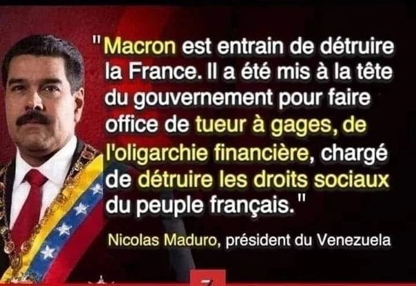 #Macron est entrain de détruire la France . Il a été mis à la tête du gouvernement pour faire office de tueur à gages , de l'oligarchie financière , chargé de détruire les droits sociaux du peuple français