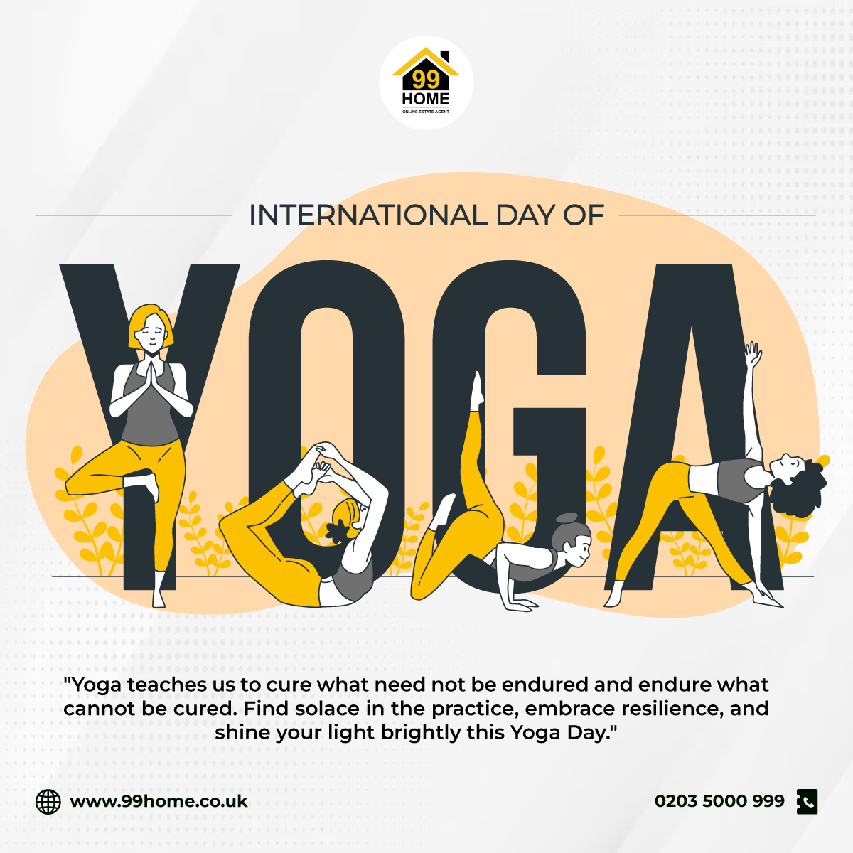On this International Yoga Day, We wish you all a peaceful and mindful practice. Let us take a moment to connect with our breath, our bodies, and our souls. Happy International Yoga Day!

#SellProperty #SellHouse #SellHome #99home #WorldYogaDay #YogaDay #YogaForHealth