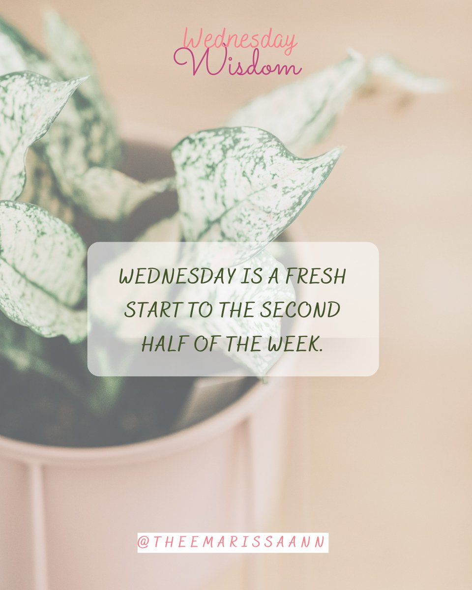 Here's your fresh start!

 #themarissaann #marissaann #blogger #Wednesday #wednesdaywisdom #WedenesdayMotivation #WednesdayInspiration #HumpDay #WackyWednesday #Winesday #WellnessWednesday #WinItWednesday #WomenWednesday #WednesdayGrind