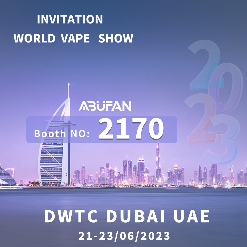 🎉 Announcement! 🌍🌬️

We are thrilled to announce that ABUFAN will be showcasing at the highly anticipated World Vape Show Dubai, starting today! 😍

📍 Dubai World Trade Centre
🔢 2170
⏰ 21-23 JUNE
#Abufan #vape #vapeon #vapefam #vapetricks #vapenation #worldvapeshow #ODM #oem