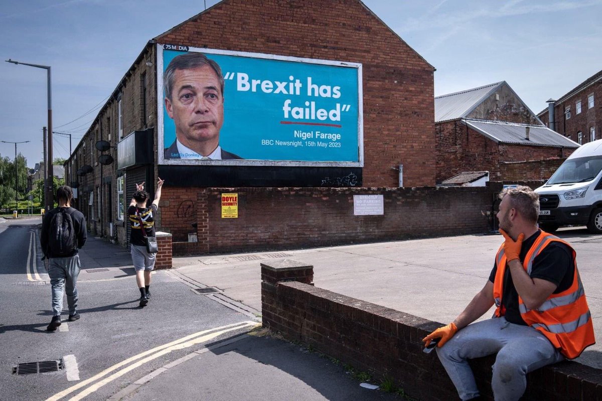 #Led By Donkeys,
150 of these posters are now up in towns and cities across Britain. Thanks to everyone who chipped in. We thought as many people as possible should see Nigel Farage’s damning verdict on Brexit - and so did you. (Location: Barnsley)