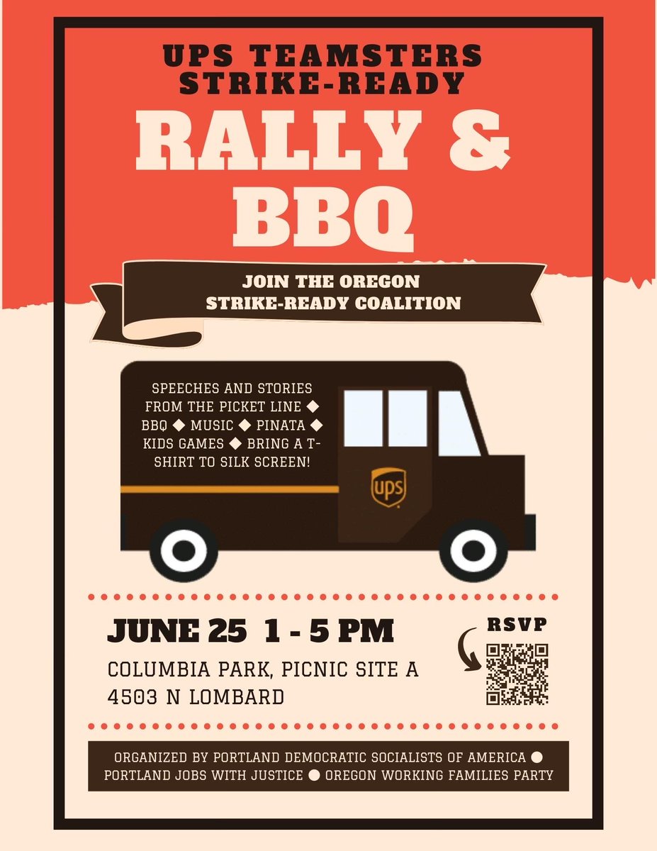 Teamsters has showed up for us on the picket line, let's show up for them this weekend! Join them next week for a rally and barbeque! @Teamsters #solidarity #event #rally