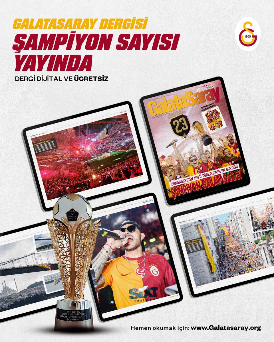 📢 Galatasaray Dergisi’nin ŞAMPİYON sayısı yayında.

Detaylar 👉 galatasaray.org/haber/galatasa…

Hemen şimdi ücretsiz okumak için 👉 bit.ly/GSDergiŞampiyo…