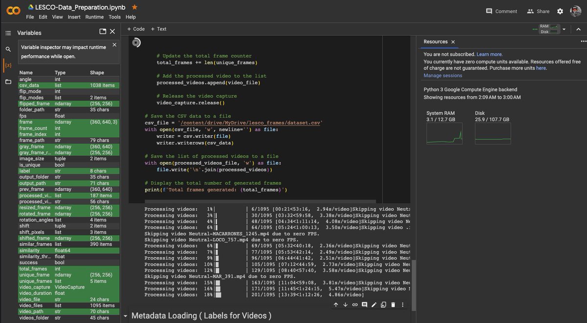 echongkan's tweet image. Transforming LESCO videos into frames with data augmentation for computer vision models. #LESCO #VideoToFrames #DataAugmentation #CVModeling