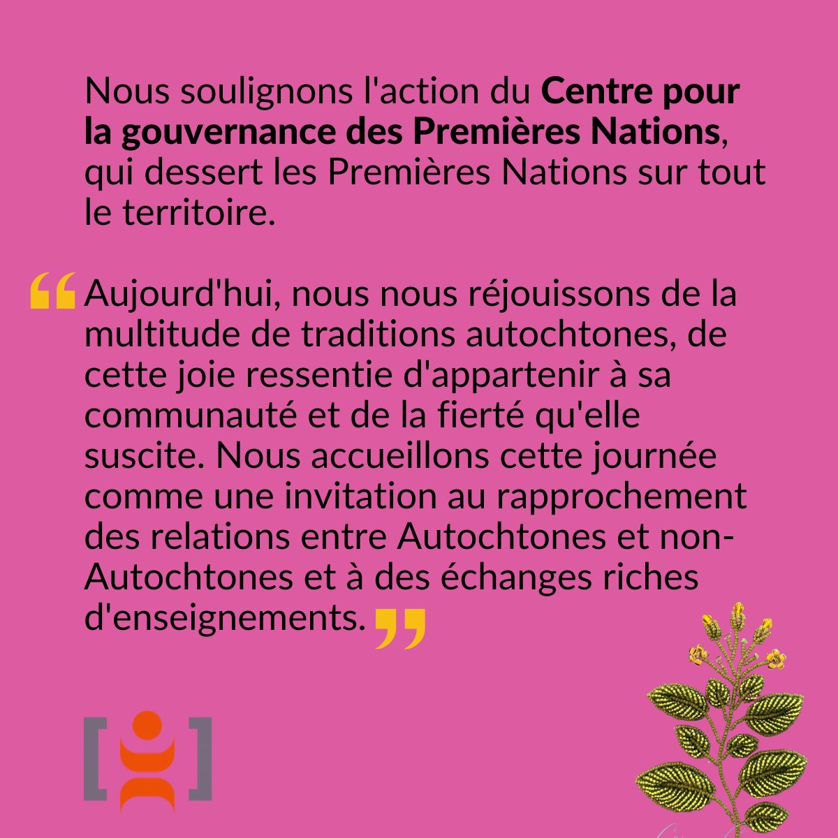 @FN_TechCouncil Nous soulignons l'action du Centre pour la gouvernance des Premières Nations @fngovernance, qui dessert les Premières Nations sur tout le territoire. fngovernance.org