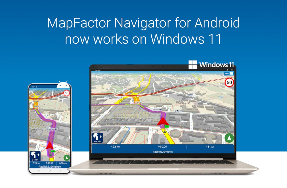 mapfactor's tweet image. Great news! One of the best rated free offline GPS navigation apps for Android, MapFactor Navigator, now works on Windows 11! Free download from Amazon AppStore. More: mapfactor.com/en/about/press…
#navigation #gps #navigator #mapfactor #gpsnavigation #Android  #Windows11  #Amazon