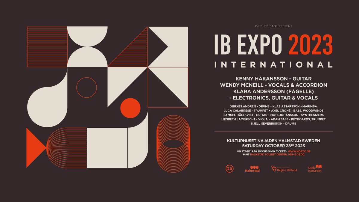 IBExpo's tweet photo. October 28 at Kulturhuset Najaden, Halmstad, Sweden: IB Expo 23 featuring Kenny Håkansson, Wendy McNeill, Klara Andersson (Fågelle) and Isildurs Bane. Buy your tickets now. And please share the information.
Welcome!
https://t.co/BcDvWfQn24 https://t.co/JU78TeXYrj