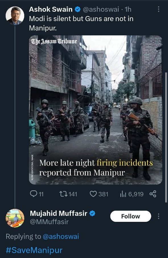 Arun Pudur on Twitter "Professor of Peace Ashok Swain is very worried