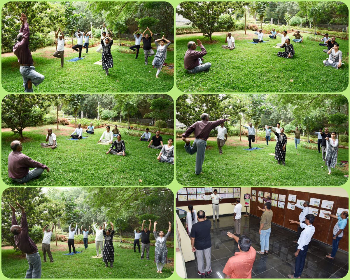 RMNH Mysore observed International Yoga Day on 21st June 2023 in its museum premises. About  15 museum staff participated and performed sitting and standing asana, importance of these were explained simultaneously. 
#internationalyogaday #ChooseLiFE #ProPlanetPeople #merilife