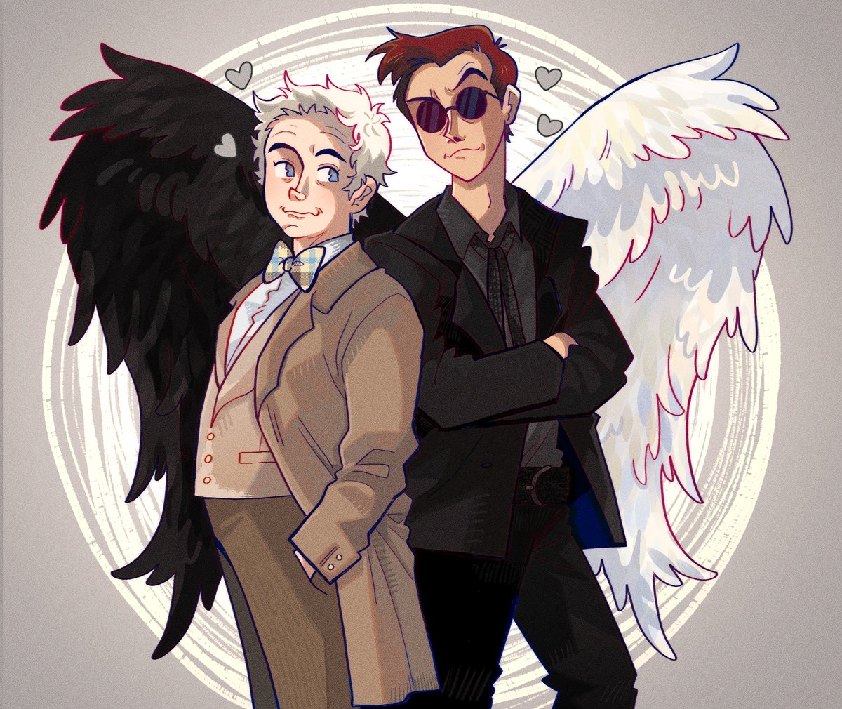 I KNOWWWW everyone has redrawn this poster but I REALLY WANTED TO DO IT TOO AAGGHHH #GoodOmens #GoodOmensFanArt