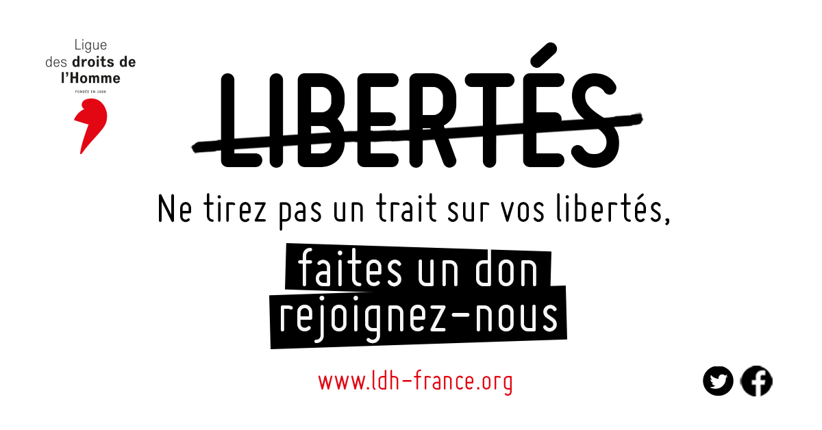 Grâce à vos dons la #LDH mène de nombreux combats, notamment pour défendre les droits des personnes précaires, contre les #violencespolicières ou contre l'extrême droite. Pour nous permettre de continuer, n’hésitez pas à faire un don ! ➤ ldh.fr/adh-stopol-tw