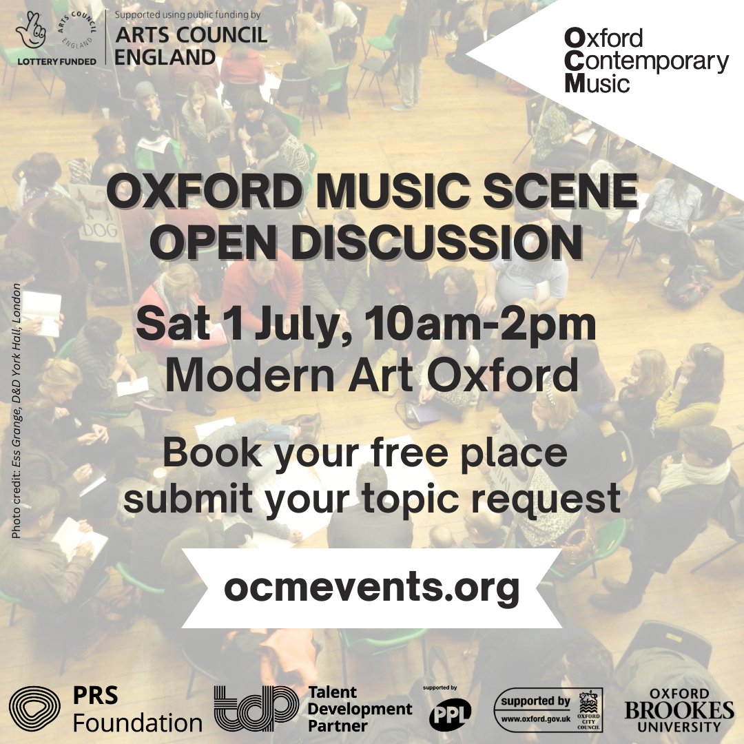 Are you involved in Oxford’s music scene? In February, we discussed how to improve Oxford’s music scene. On 1st July we’re having a free follow-up event (new people welcome).

Registration link in bio 👆 

@PRSFoundation @PPLUK @ace_national 

#ocm #FundedbyPRSF