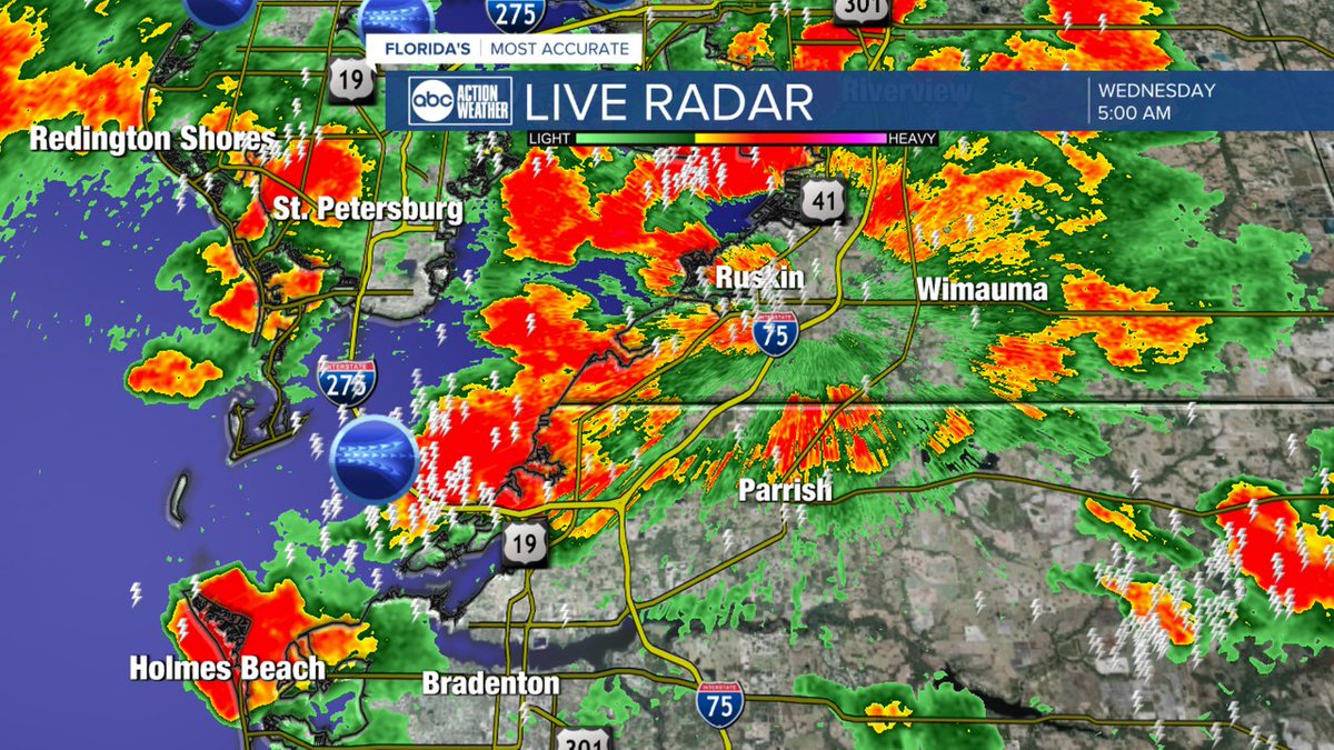 A Severe Thunderstorm Warning has been issued for parts of Tampa Bay until Jun 21 5:45AM. Download the ABC Action News App for the latest weather information.