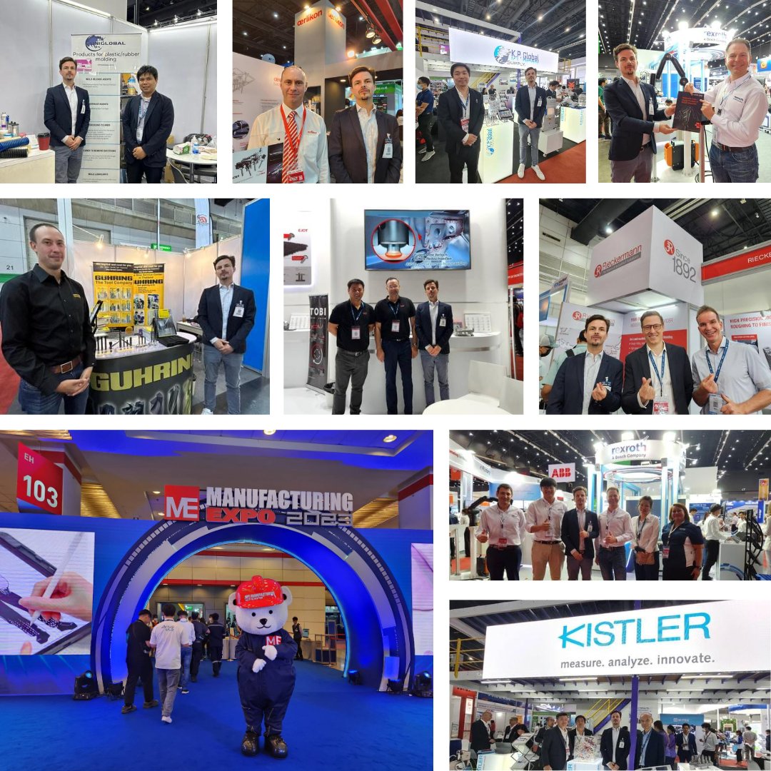 1st day of #ManufacturingExpo2023 at BITEC #GTCC DED visited booths of our members & German companies including @boschrexrothTH, #Rieckermann, #Oerlikon Balzers, @Kistler_Group, #Uniglobal, and @GuhringInc. #PartnerInThailand