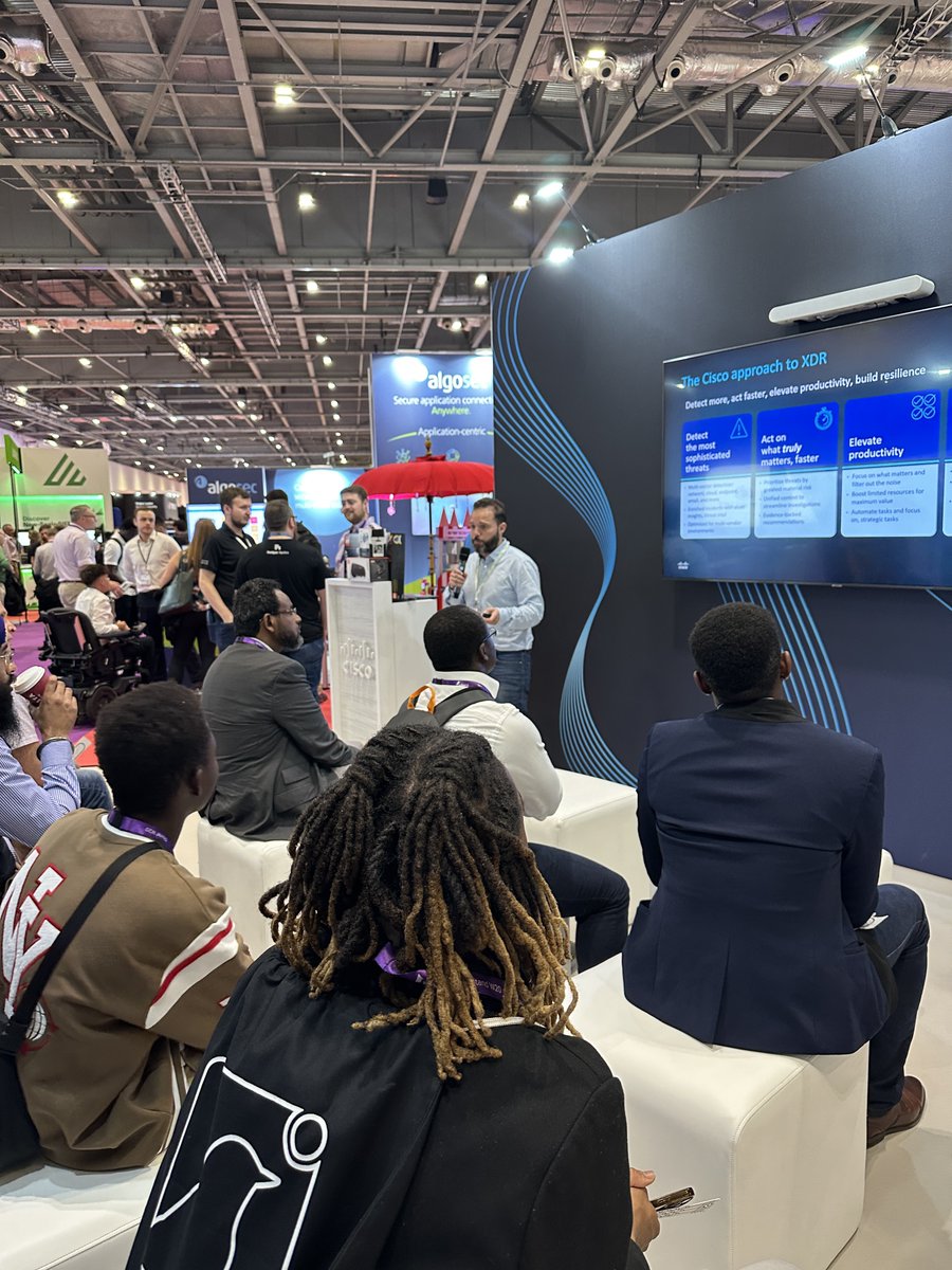 CiscoUKI's tweet image. Infosecurity Europe day one was incredible! A day packed with talks, demos by our security team, and code-breaking prizes. The day was topped off with a jazzy ✨ Happy Hour ✨ at the Sunborn London.

Here’s to day two! 🎉 

#Infosec2023 #InfosecurityEurope