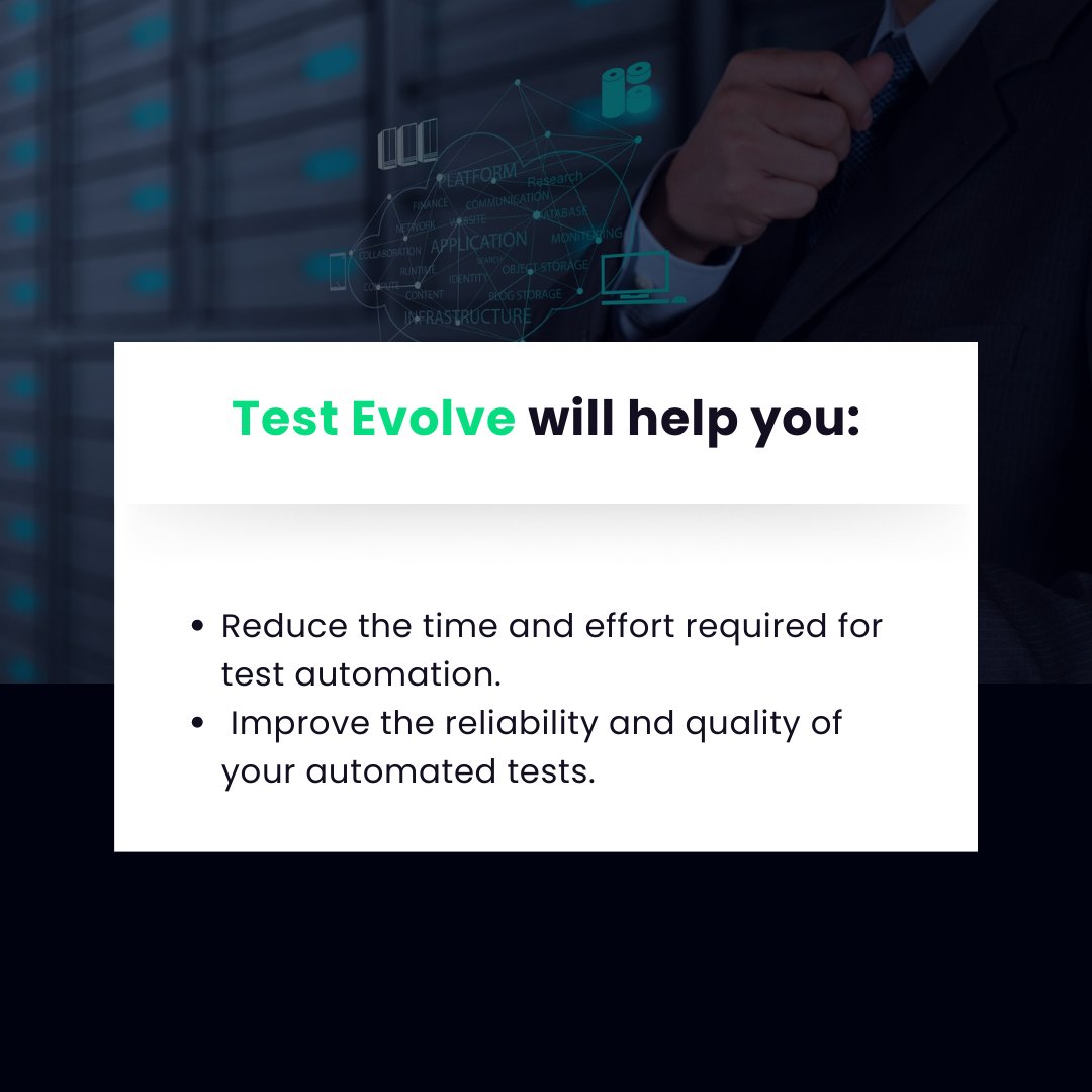 Test_Evolve's tweet image. Book a demo - bit.ly/3xtAs4v #ShiftLeftTesting #AutomationTesting