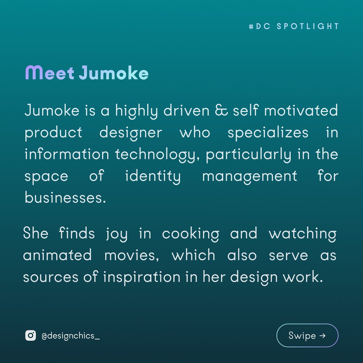 Designchics's tweet photo. It is another Design Chics Spotlight episode 🥳

This Wednesday, we have the pleasure of featuring one of the Design Foundry mentors, Olajumoke Abdulazeez, a Product Designer @seamfixltd https://t.co/tJNGame7rJ