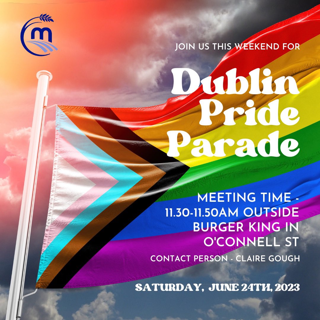 Macra is apart of the Dublin Pride Parade this weekend! 🌈

Everyone is more than welcome to join us ☺️⭐️

To find out more information/ details feel free to reach out to your regions Vice President.

#Macra #DublinPride #pridemonth 🏳️‍🌈