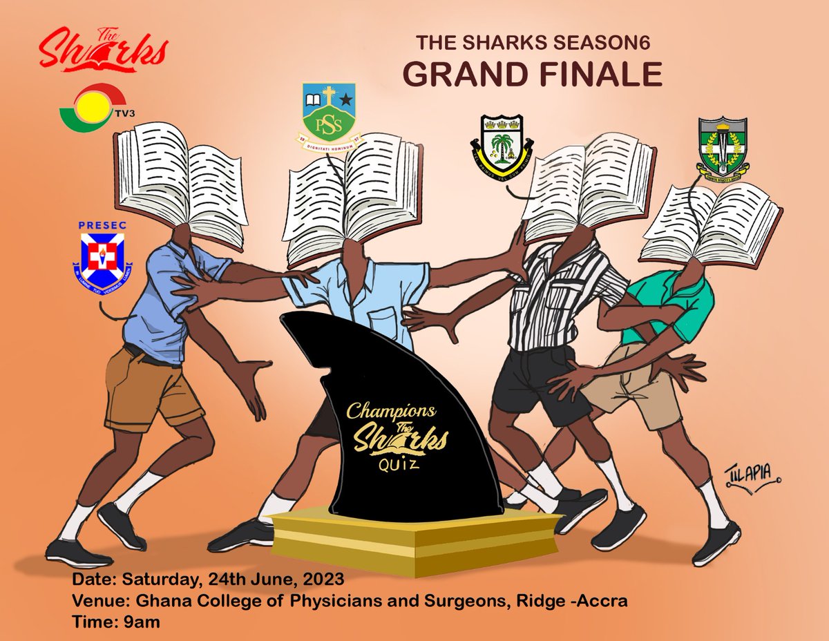 Are you ready to support your school and alma mater at The Sharks finale?

Join us on the grounds from 9am, Saturday 24th June 2023 at the Ghana College of Physicians and Surgeons, Ridge -Accra and cheer your school on. #TheSharks #RiseToTheChallenge