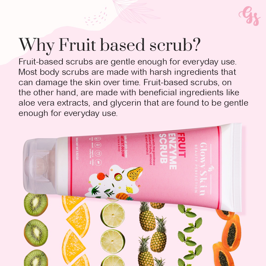Why fruit-based scrubs so beneficial for your skin?

#fruitbased #scrubs #exfoliation #skincare #fruitbasedproducts #gentle #cleanse #glowyskin