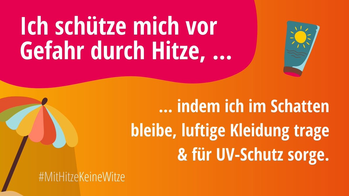 Und weiter geht es mit den Hitzeschutztipps! #Hitzeschutz #MitHitzeKeineWitze #AktionsbündnisHitzeschutz @SenWGP @KlimaGesundheit  @LAGeSo_Berlin