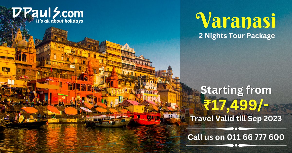 dpauls_travel's tweet photo. Varanasi Getaway! 2 Nights Package Starting from Rs.17499/-pp
Includes:- Vande Bharat Train Ticket ( Ex-Delhi), Stay, Sightseeing Tours, Etc.
For more details, Call us on 011-66777600.

#DPauls_Travel #Varanasi, #VaranasiGetaway #visitVaranasi #varanasiPackages #Varanasitour https://t.co/VHoNDH7A7X