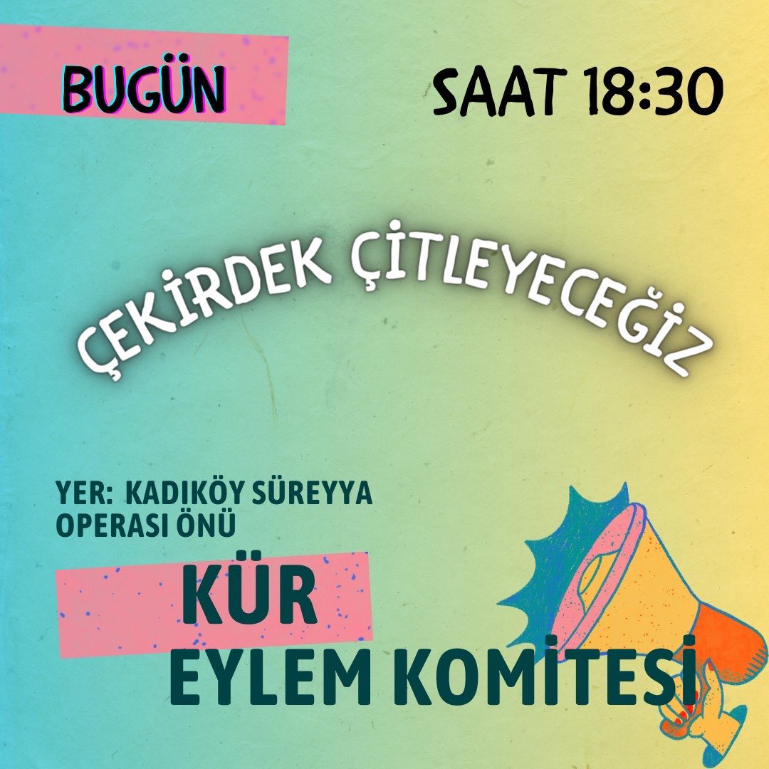 Yasaklarınız bizi yıldıramaz! 18:30'da yine Kadıköy Süreyya Operası önünde, küründen  buluşuyor ve çekirdek çitleyerek opera izliyoruz. Çekirdeğini kap gel lubunya, seyreyle bu operayı.