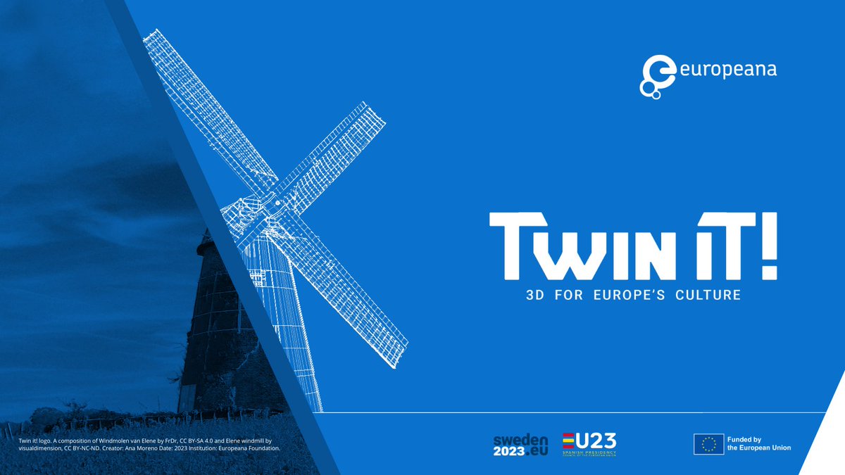 📢JUST LAUNCHED! Twin it! 3D for Europe’s culture. A campaign by @EU_Commission and @Europeanaeu under the auspices of @sweden2023eu and Spanish Presidencies of the Council of the EU, culminating during the Belgian Presidency. Read more👇 twinit3D.europeana.eu #3DforCulture