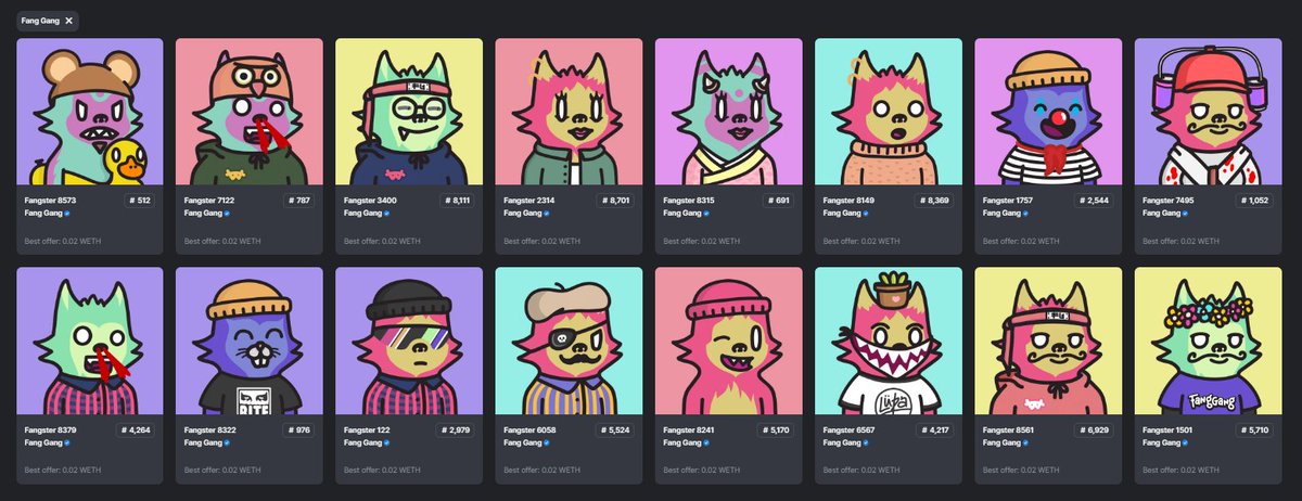 Derelict_Degen's tweet image. GM &amp;amp; Happy Humpday degens! 🐪

Thought I'd kick off the day with a @FangGangNFT sweep! 🧹

Are your bags Awoo light anon?