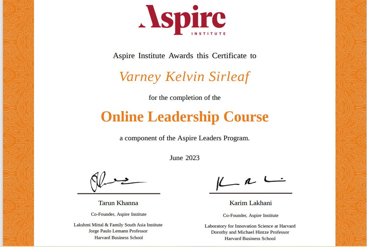 Another certificate. 
#aspireleadersprogram
#LeadershipDevelopment