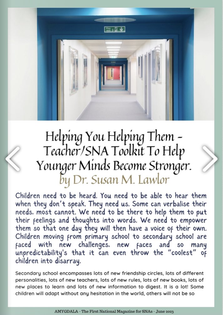 susanlawlor1's tweet image. So delighted to have my work published in the first international magazine for SNA’s- AMAGDALA @sna_zone Thank you so much Magdalena for your very kind words and for allowing me to be part of this phenomenal movement! Please get your copy of the June addition @StateofMindIre