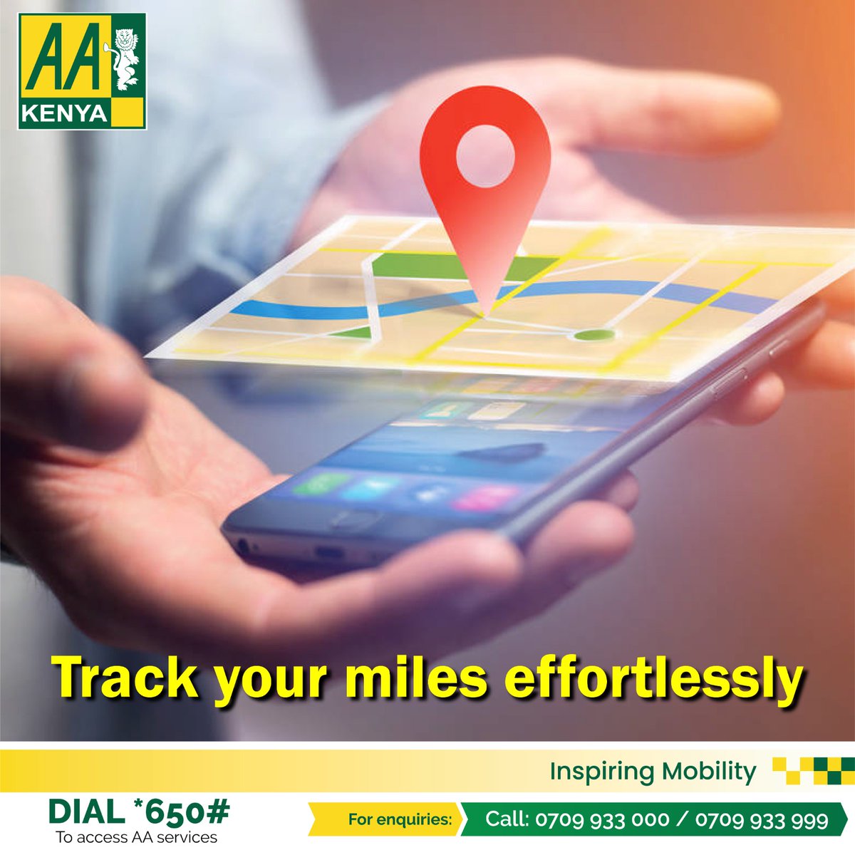With only 100 bob, you can access the AA mileage rates online. Simply dial *650#, option 6, and follow the prompts or visit our website bit.ly/3uEvBg7 to access.
#AAKenyacares #InspiringMobility