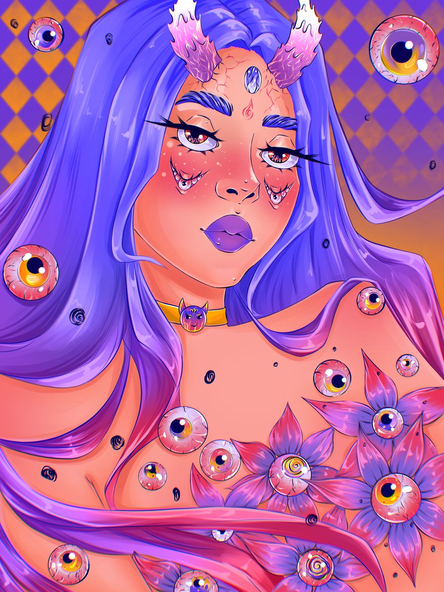 While I'm preparing a collection on tezos I want to remind you of Demoness.
Available at Fondation 
If you like confident and sassy, she's the one for you.
Be confident, even with a thousand eyes on you.

foundation.app/@LiliyaArt/wb-…