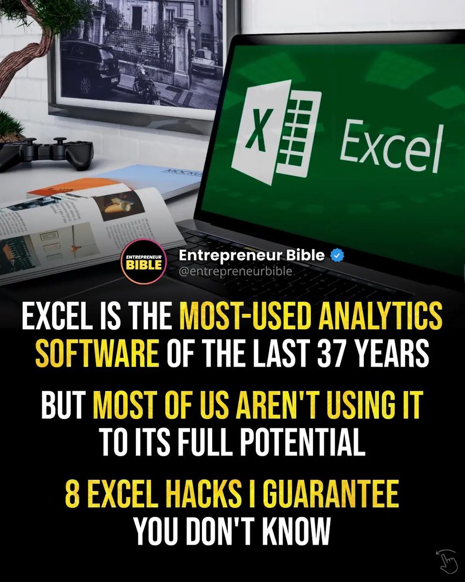 Excel is the most used analytics software of the last 37 years.

But most of us aren't using it to its full potential.

8 excel hacks I guarantee you don't know: