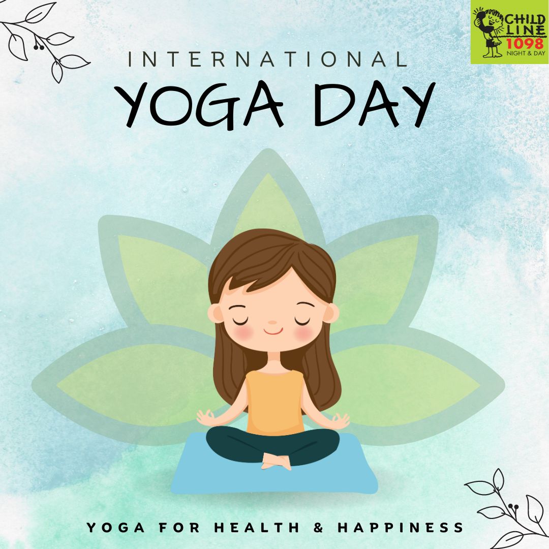 Embrace Yoga Every Day for a Happier, Healthier You! CHILDLINE 1098 encourages children and adults to celebrate International Yoga Day by incorporating yoga into our daily lives. #Childline1098 #InternationalYogaDay2023 #Yogaforhumanity #InternationalDayofYoga #HealthyLifeStyle