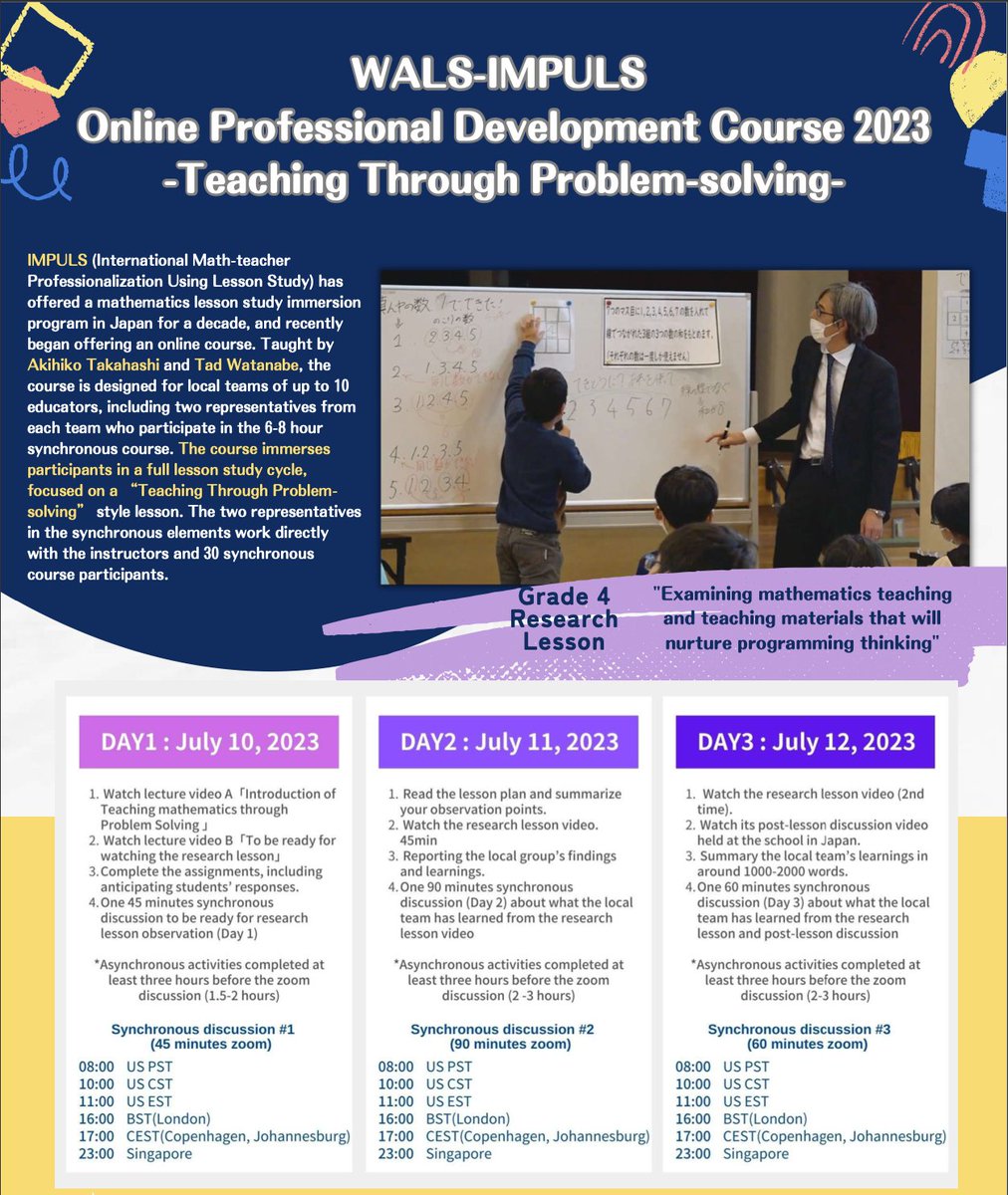 For those who are interested in to join our 3-days online immersion program, register by July 1 for  " WALS-IMPULS Online PD Course " July 10-12, 2023!! impuls-tgu.org/en/event/semin…