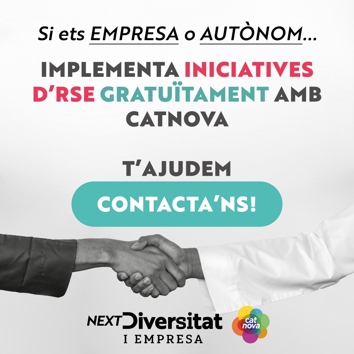 Catnova_'s tweet photo. Atenció autònoms i pimes del Vallès Occidental i el Baix Llobregat. Voleu que us ajudem a redactar el pla de diversitat per impulsar les vostres accions de responsabilitat social empresarial gratuïtament i àgilment? Contact'ns en empleo@catnova.cat https://t.co/4YfzK2ZFLD