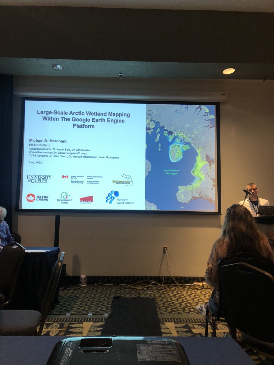 At #CSRS2023 in #Yellowknife this week! Checking out some amazing presentations like this one by @DUCBoreal and @uofg Michael Merchant #wetlands #remotesensing #Arctic #CloudBase