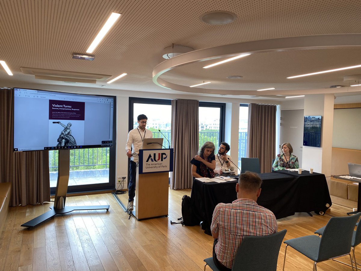 AUP_CCDS's tweet photo. On the Historical Perspectives of the Sources of Violence: w/Andrea Azzarelli (Inst. per La Storia del Risorgimento Ital.), @nina_janz (U. of Lux), Andreas Moeller (@KingsCollegeLon), and Tara Keenan-Thomson (@JohnCabotRome). Chaired by Constance Pâris de Bollardière (@AUParis). https://t.co/yaaC6WffGB