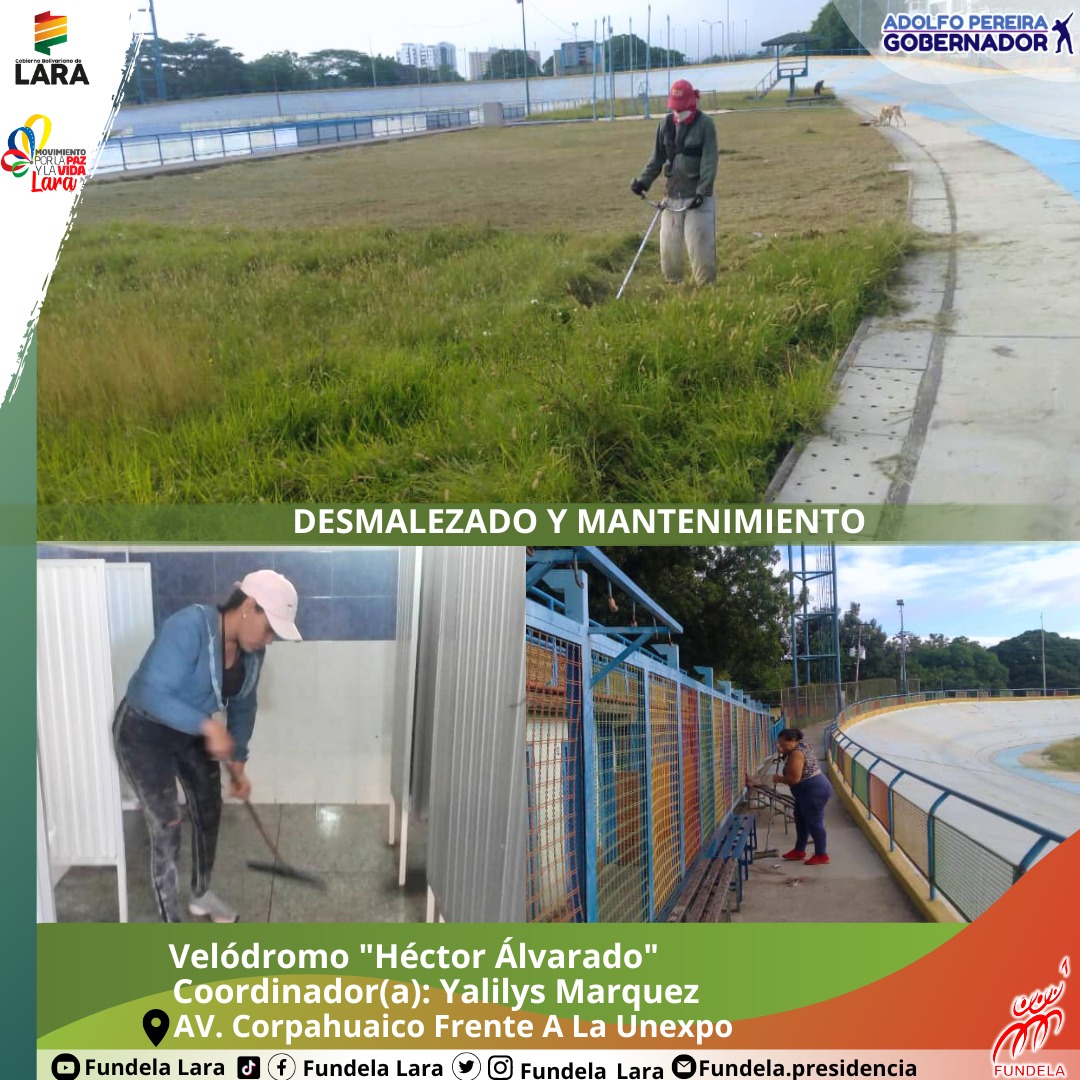 FUNDELA_LARA's tweet photo. #21Jun 🛼 el Velódromo Héctor Alvarado es una de las instalaciones deportivas que cuentan con gran extensión de terreno, por lo que el equipo constantemente desmaleza y desherba para controlar las áreas verdes.
@AdolfoP_Oficial
@MervinMaldonad0
@Miguelangel_gch
#PatriaProductiva https://t.co/4qFeMizikH