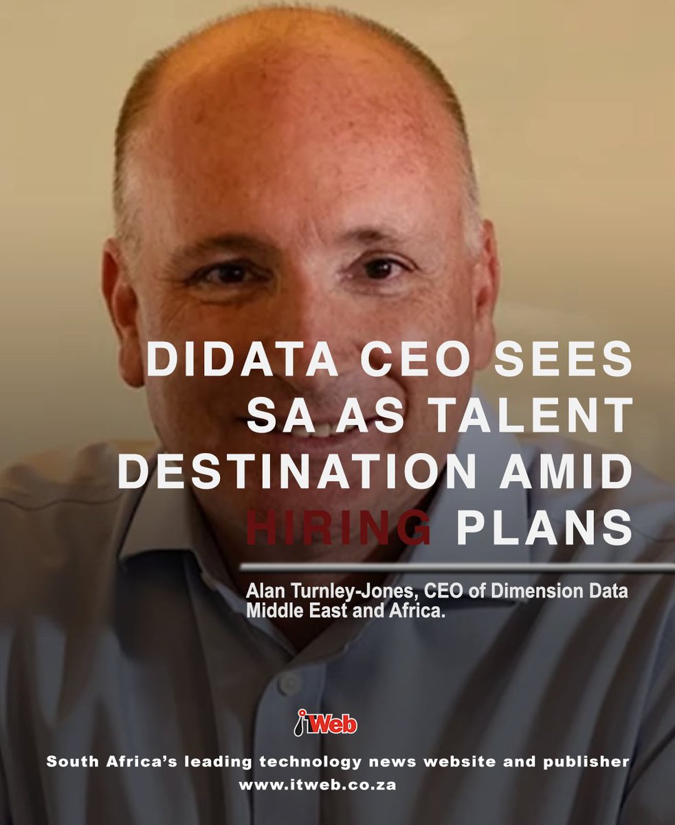 ITWeb's tweet photo. Dimension Data CEO Alan Turnley-Jones is confident South Africa is an attractive talent destination, as the specialist IT services provider scouts for technology skills to grow its business locally.
https://t.co/UIV0ctDL1S
#EnterpriseArchitecture #DimensionData #NTT #WernerKapp https://t.co/2RWkc9dr2y