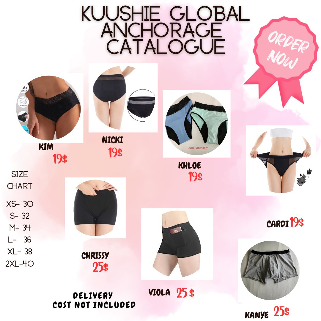 Order the Kuushie Period Pantie Now. Buy it and use it for 2 years or longer. Save money and no longer have the headache of buying a product monthly. More girls will have access to this sanitary product. Contact me now.