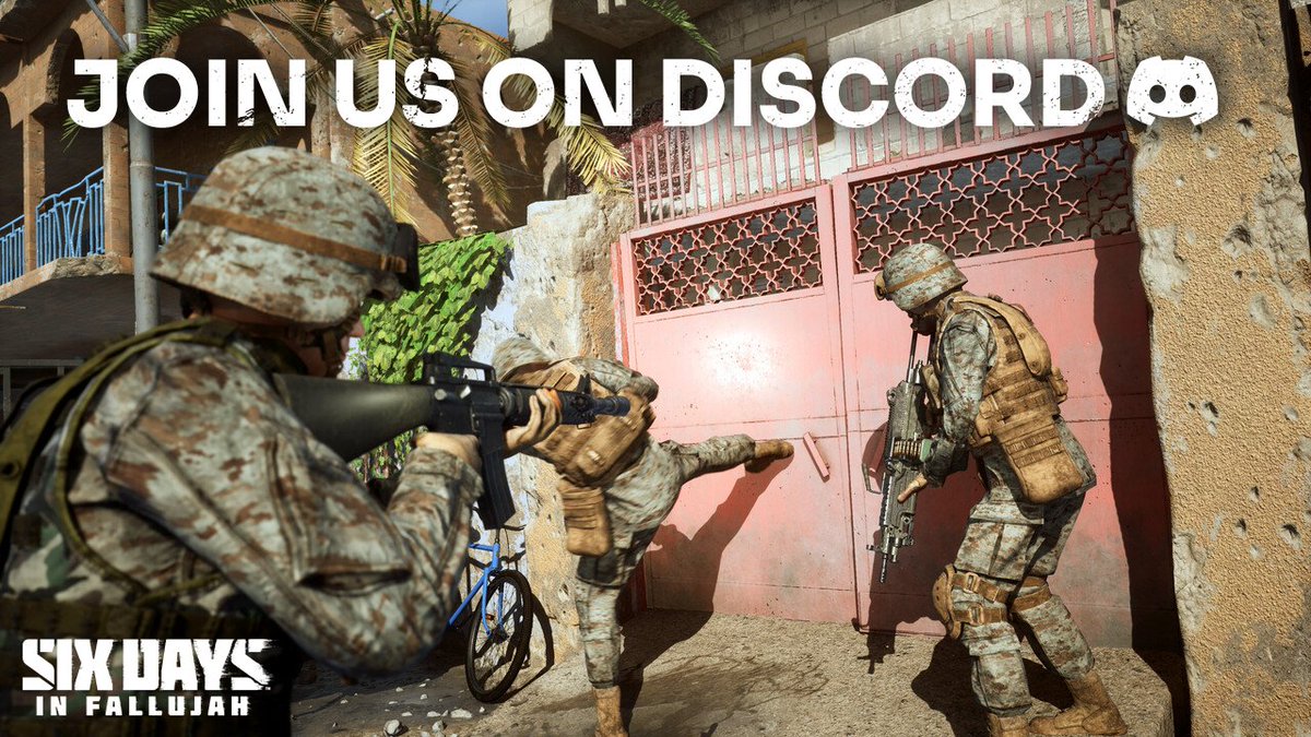We're excited to announce the launch of the official Discord server for Six Days in Fallujah!

Introduce yourself to the community, recruit fireteam members, or share feedback with the development team.

Answer the call, together: discord.gg/K52B2TfWag