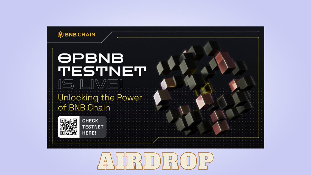 Akıllı parayı takip etmek kadar #airdrop avcılığı da önemlidir 🪂 #opBNB, Optimism üzerinde bir EVM'dir ve Testnet faaliyetine başladı. @binance airdrop gerçekleştirirse bu kesinlikle büyük olur. Maliyet: 0$ Detaylara bakalım ve muhtemel airdrop için adımları takip edin🧵👇