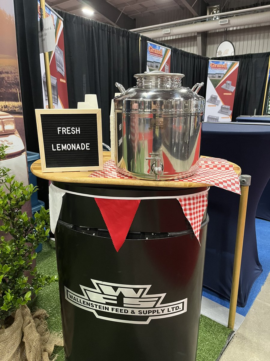 WallensteinFeed's tweet photo. It’s been 3 years but the @OntPorkCongress is back! Come say hi to our swine team today and tomorrow (booth H9 in the Agriplex), and grab yourself some lemonade and a bacon butter tart while you’re there!
#OntAg #OPC2023 #OPC50th #OntPorkCongress #OntPork #KindOfAPigDeal #OPC https://t.co/09IgFVBdle