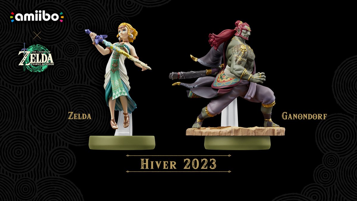 NintendoFrance's tweet photo. De nouveaux amiibo de Ganondorf et de Zelda tirés de The Legend of #Zelda: #TearsOfTheKingdom vont faire leur arrivée cet hiver ! https://t.co/2oKTOdApih