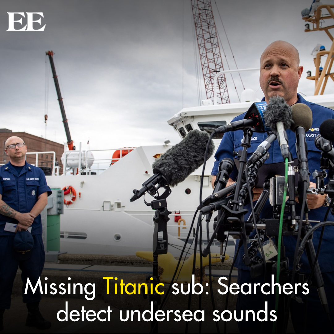 EasternEye's tweet photo. 🔍🌊 Underwater sounds detected in search for missing Titanic sub! 🚢🎧 Search teams divert operations. 

Stay updated on this unfolding mystery here: https://t.co/EkmywDu5JC

#Titanic #UnderwaterSearch #TitanicRescue #titanicsubmersible #titanicsub 
#EasternEye #AsianMediaGroup https://t.co/QkXvA7Zr8q