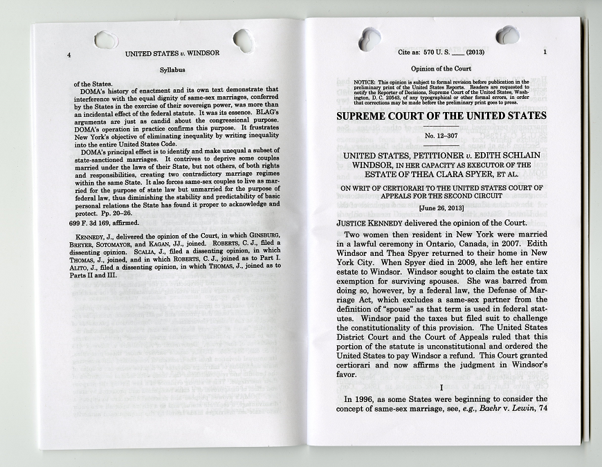 The Supreme Court ruled that the Defense of Marriage Act was unconstitutional on June 26, 2013.

In U.S. v Windsor, SCOTUS held that the federal government could not discriminate against same-sex couples.

#HappyPride

catalog.archives.gov/id/29308667