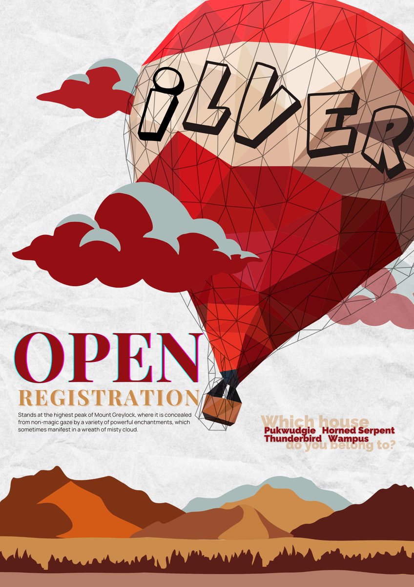 ㅤㅤㅤㅤ
𝐈𝐋𝐕𝐄𝐑𝐌𝐎𝐑𝐍𝐘 𝐒𝐂𝐇𝐎𝐎𝐋 
𝐎𝐅 𝐖𝐈𝐓𝐂𝐇𝐂𝐑𝐀𝐅𝐓 𝐀𝐍𝐃 𝐖𝐈𝐙𝐀𝐑𝐃𝐑𝐘
━━━━━━━━━━━━━━━━

OPEN REGISTRATION FOR GEN 56
June 21 - 30, 2023 - 10.00PM (GMT+7)

Kindly visit our official website if you're interested!
🖇️ : ilvermorny-schrp.weebly.com