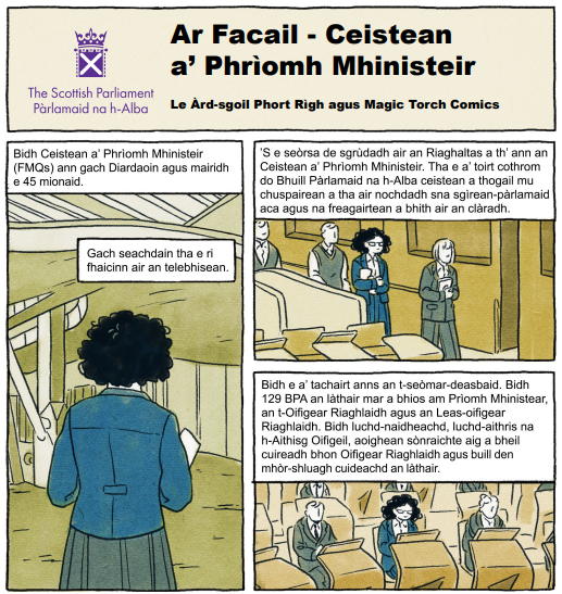 EducationSP's tweet photo. Eill thu a' sìreadh dòigh fhurasta gus dleastanasan BPA ann am @ScotParl a mhìneachadh? 
 
Faic an comaig 'Ar Facail:  - Ceistean a’ Phrìomh Mhinisteir' is na goireasan a tha a' dol còmhla ris. 

https://t.co/mLXh5o7E6m

@ParlAlba #CfEL2 #BGE #NuadhEòlas 
 #Ghàidhlig https://t.co/qmjfp5Ygxw